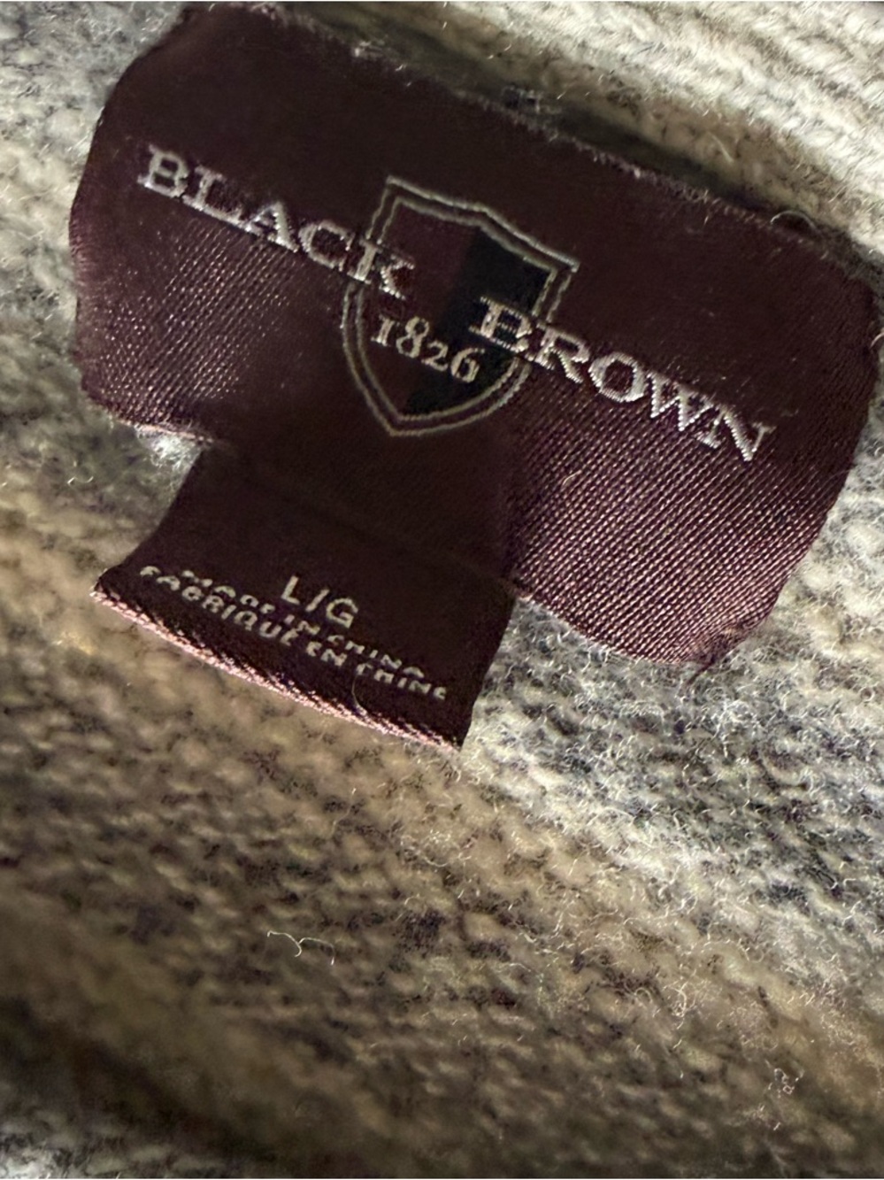 #156 🌷Black Brown 1826 grey striped lambs wool crew neck sweater - Picture 5 of 6